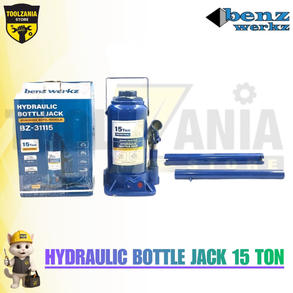 Benz Werkz Dongkrak Botol Ban Mobil Kapasitas 15 Ton - Universal Bottle Hydraulic Jack Dongkrak Mobi