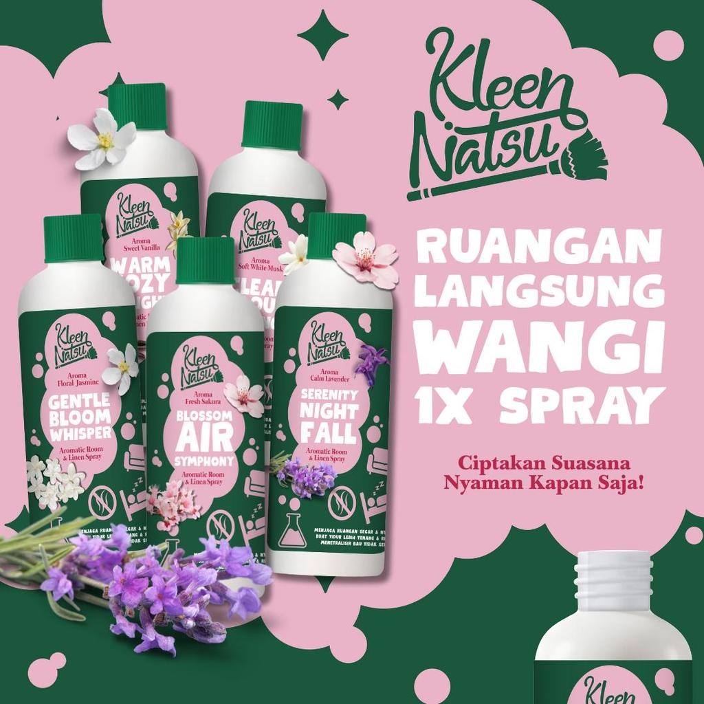 LINEN SPRAY BED ROOM KLEENNATSU Aromatic Aromatherpy Multipurpose Perfume TAHAN LAMA ANTIBACTERIAL Pengharum Serbaguna Ruangan Bed Cover Selimut Kamar Kain Sprei Sofa Bantal Baju Pewangi Hotel Anti Tungau Kutu Kasur Virus Not Harumika Ancestry