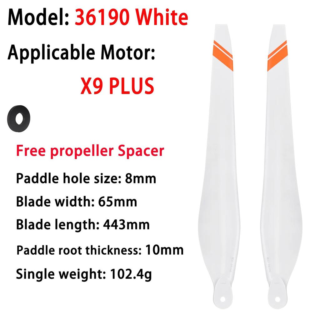 36190 Carbon Nylon White Propeller 36 Inch CW CCW Props For Hobbywing X9/X9 Plus/X9Max Agricultural 