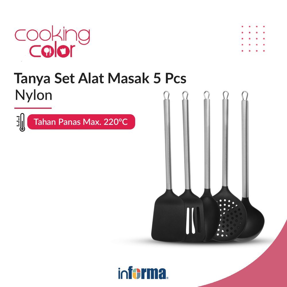 Informa Cooking Color Tanya Peralatan Masak Set 5 pcs - Hitam Cooking Set Kitchenware Alat Dapur Coo
