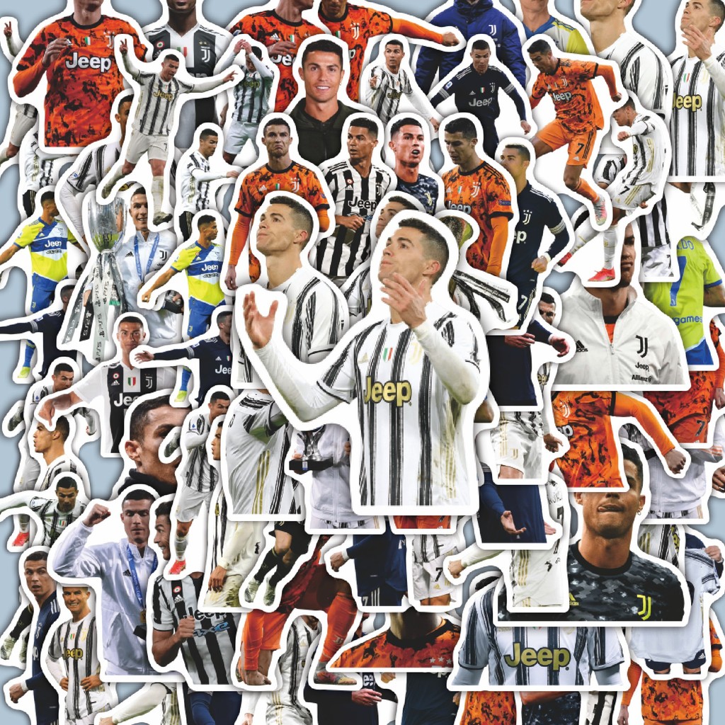 

100PCS Lucu Stiker CR7 Juventus V1 Stiker Aesthetic Stiker Anti Air Stikers Berperekat Waterproof sticker decal buat Motor Helm Buku Journal Koper Casing HP Laptop Botol Minum Hadiah anak