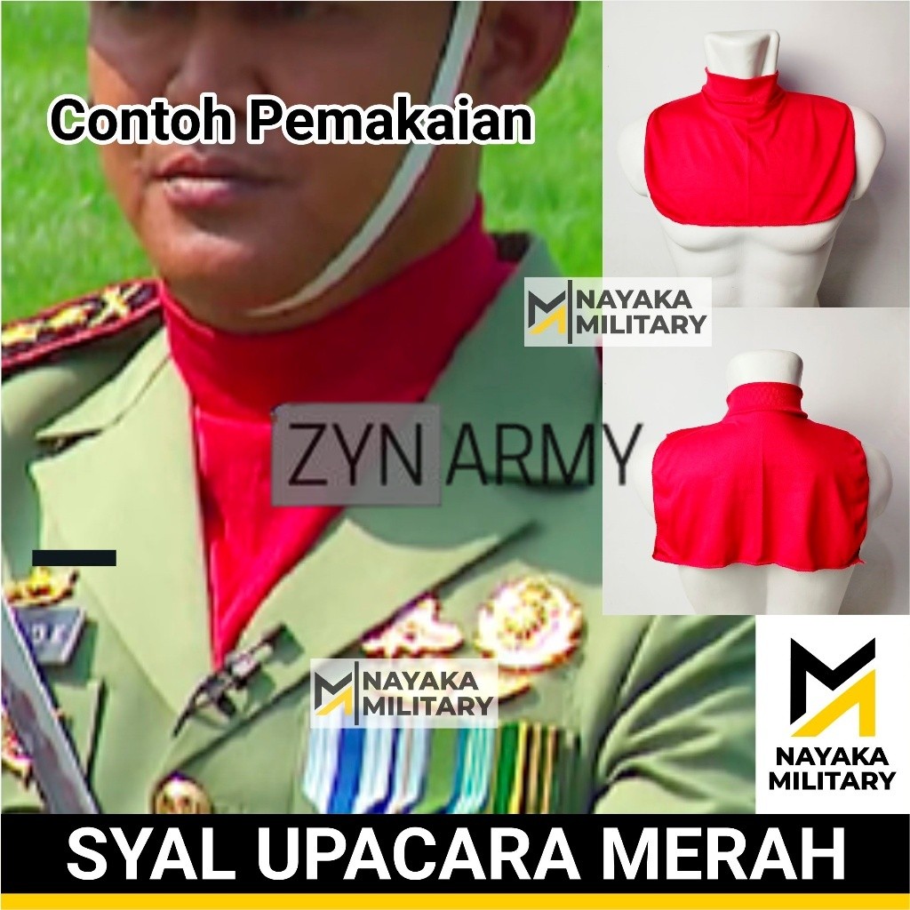 Syal Upacara Merah TNI Tentara Scarf POLRI Polisi Paskibra Komcad