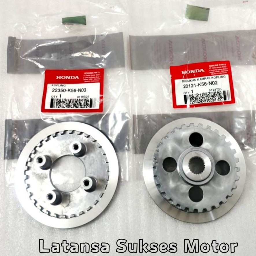 Lawan & Kaki 4 Kopling Cb 150 R Cbr 150 2016 Sonic Supra Gtr Asli AHM 22350-K56-N03 22121-K56-N02