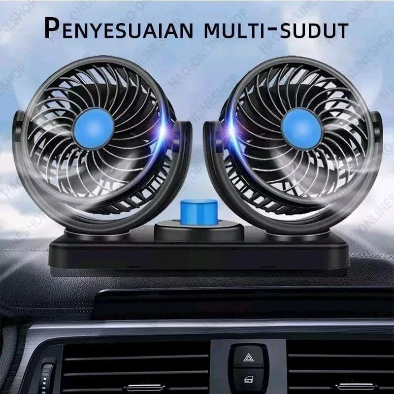 Kipas Angin Mobil 12 Volt Kipas Mini Truk Double Fan Blower Usb Car Cooling harga terjangkau
