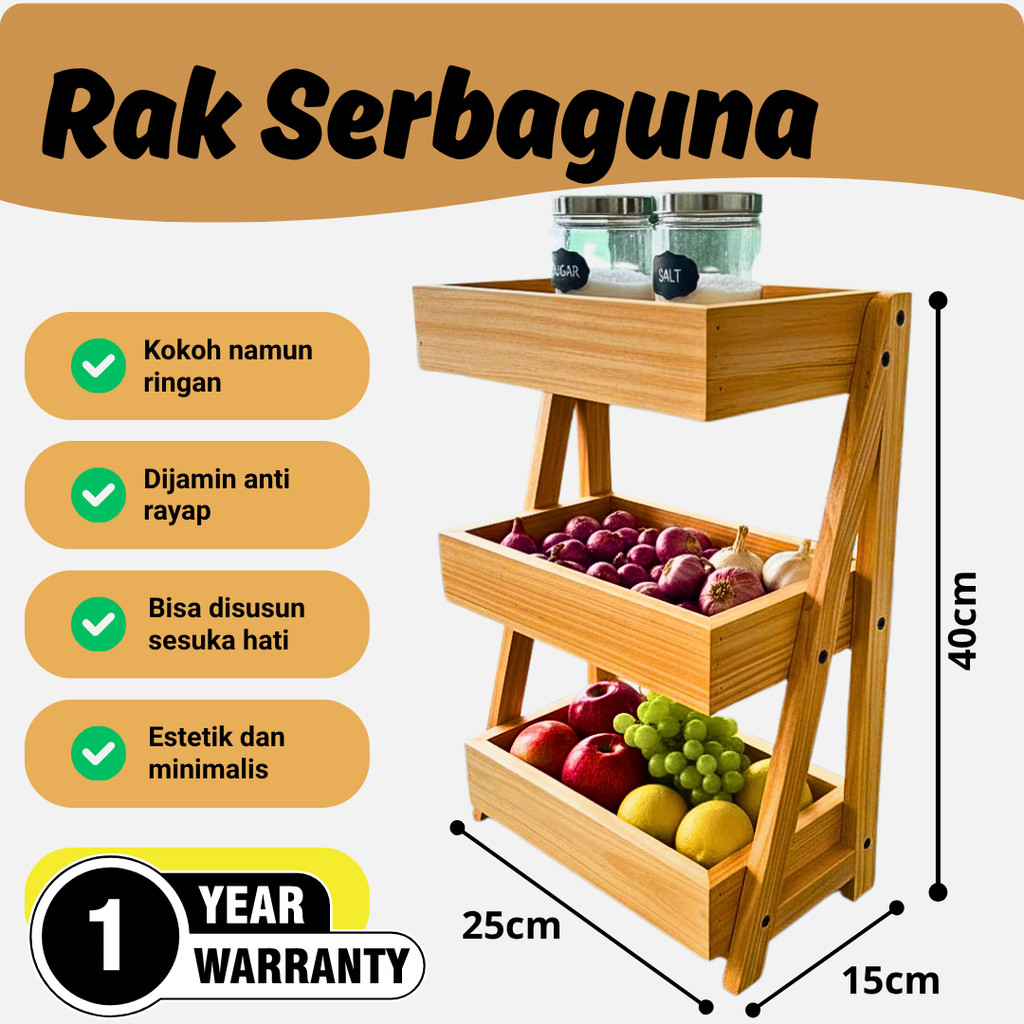 Rak Tempat Bawang / Rak Bumbu / Rak Telur 3 Susun