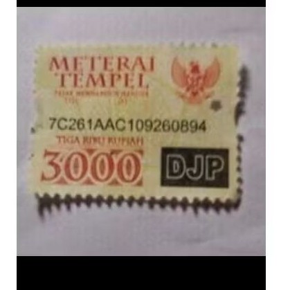 MTR9   MATERAI 3000 Tahun 2010-2015 ORIGINAL