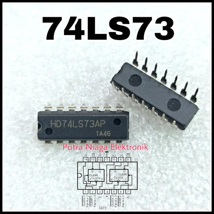 ic TTL 7473 74LS73 Flop JK HD74LS73AP SN74LS73N Dip 14p