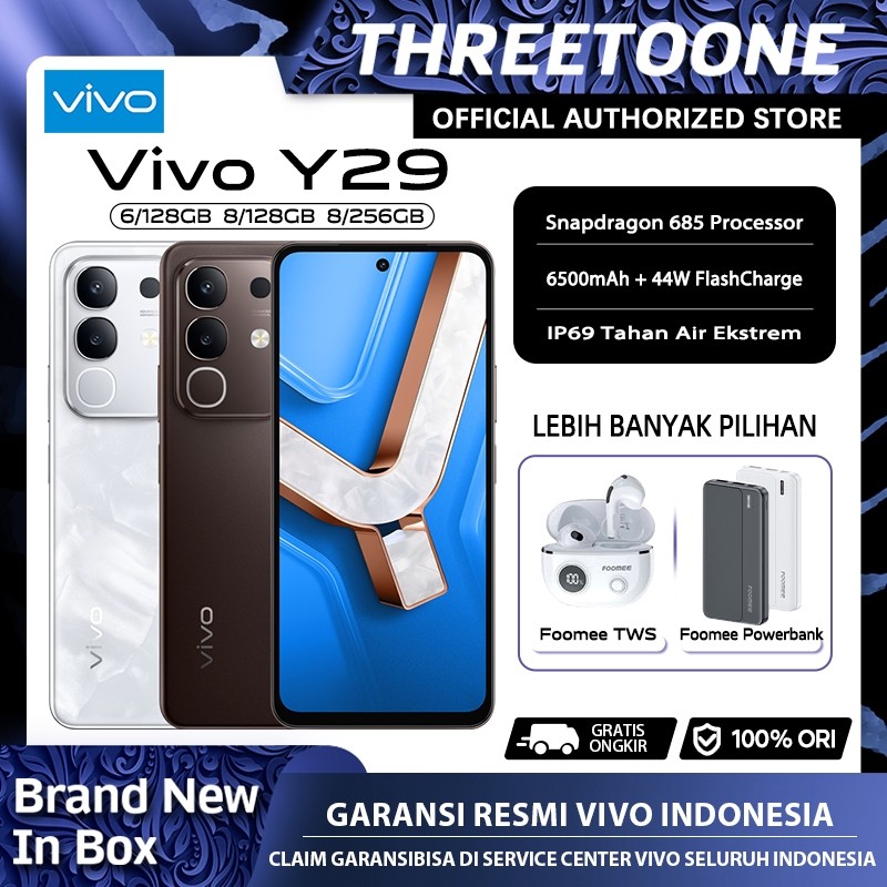 Vivo Y29 6/128GB 8/128GB 8/256GB RAM 8GB+8GB ROM 256GB Garansi Resmi Hp Vivo Terbaru 2025 Bisa COD