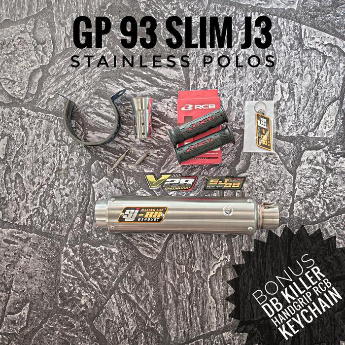 Silincer SJ88 tipe GP 93 Slim J3 stainless polos Silinser SJ-88 Racing Exhaust slinser selenser slen