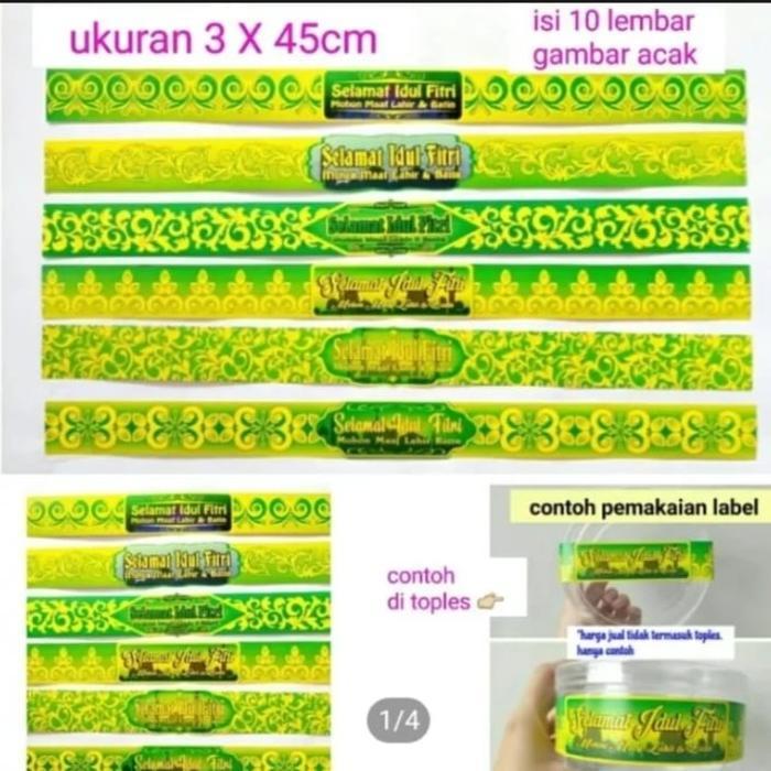 100 Pcs Pita Hiasan Toples / Pita Toples Selamat Idul Fitri - 1 Pak Isi 100 Pcs by isabellamahayestu