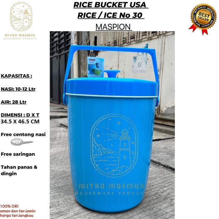 (Dapur Mamacik) New Termos Nasi Dan Es 6-8-10-14-17-20-26-30 Liter Maspion Thermos - 30L MASPION