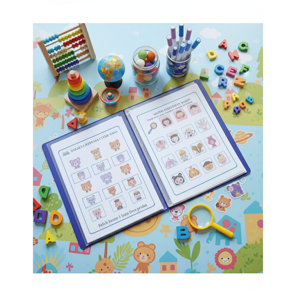 Buku Aktifitas Anak Paud - TK - Wipe and Clean - Free Map Holder - Free Spidol Wipe and Clen / K E
