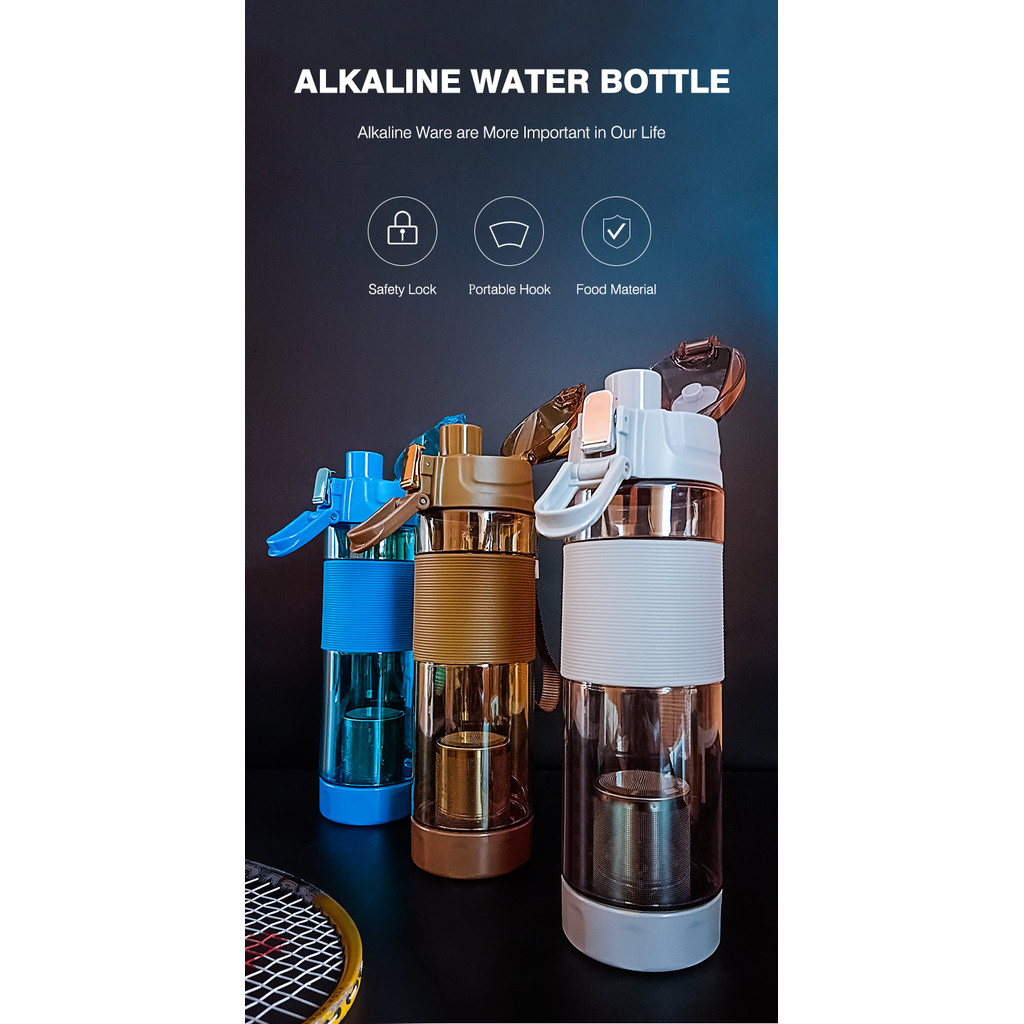 SOUDRON alkaline water bottle (energy bottle with pH increased to 7.2 to 9.5, 650ml alkaline water b