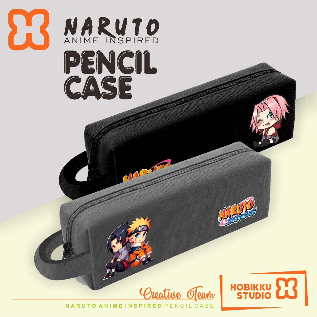 Pencil Case One Naruto Sasuke Sakura Konoha Tempat Pensil Pouch Dompet Tempat MakeupLuffy zoro Totor