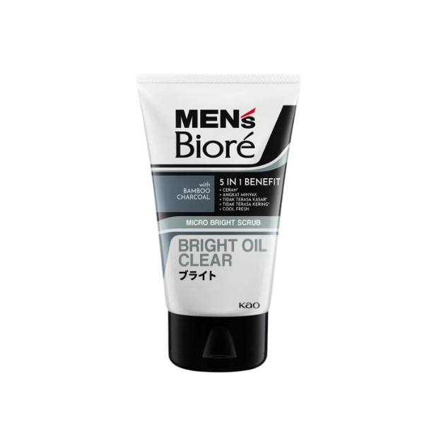 BIORE MEN'S MICRO BRIGHT SCRUB BRIGHT OIL CLEAR 100 GR