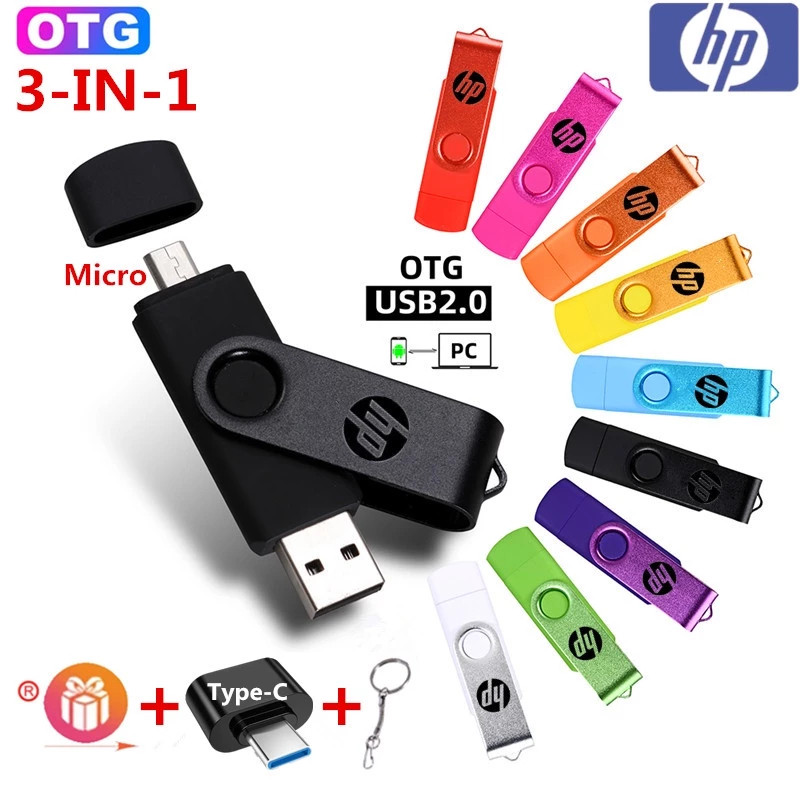 HP FLASHDISK OTG TYPE C USB 1TB/2TB FLASH DRIVE ULTRA DUAL USB 3.0 Flashdisk hp dan laptop