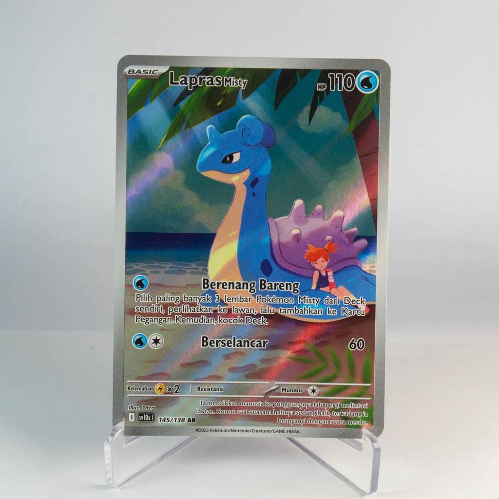 Lapras Misty AR 145/138 SV10s Kehadiran Juara Kartu Pokemon TCG Original Indonesia
