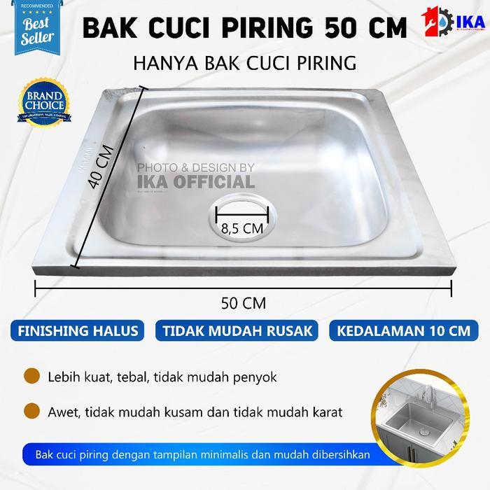[EZYJIE STORE] PAKET TERMURAH Bak cuci piring Kitchen sink stainless steel 50x40cm Bonus Kran Angsa 