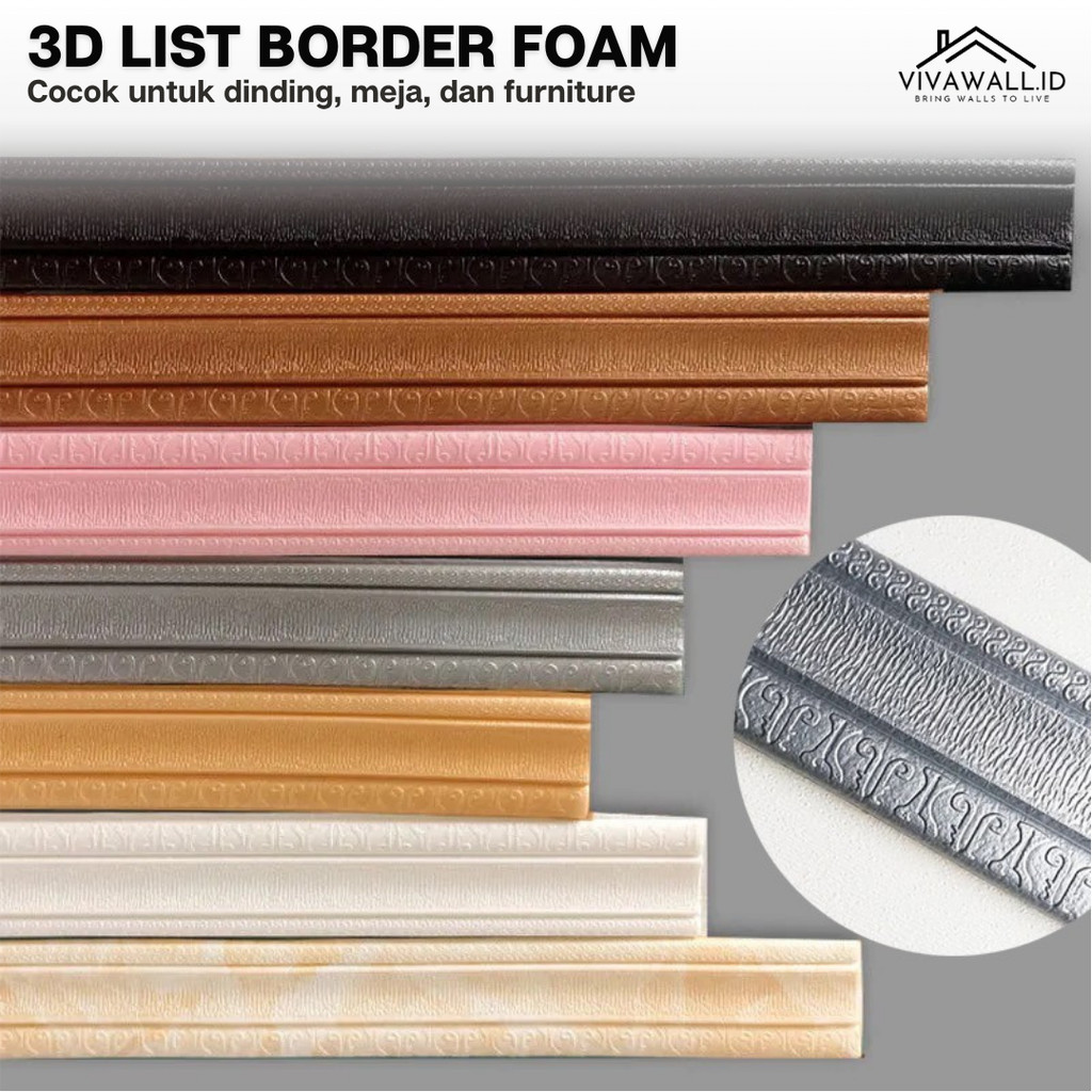 3D List Border Foam Pembatas Pengganti Gipsum Les Alternatif Moulding vivawall.id Wallpaper