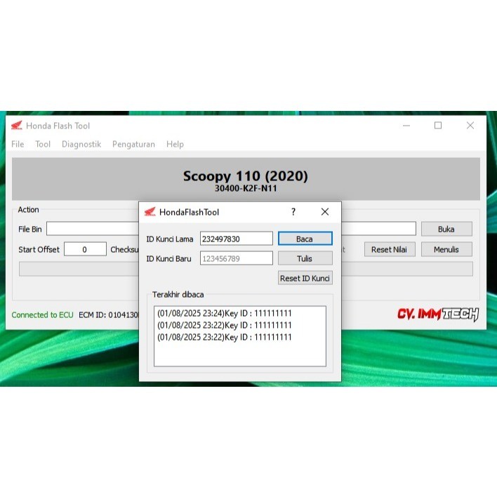 Software Remap ECU Honda FlashTool V6 CV.IMM Tech