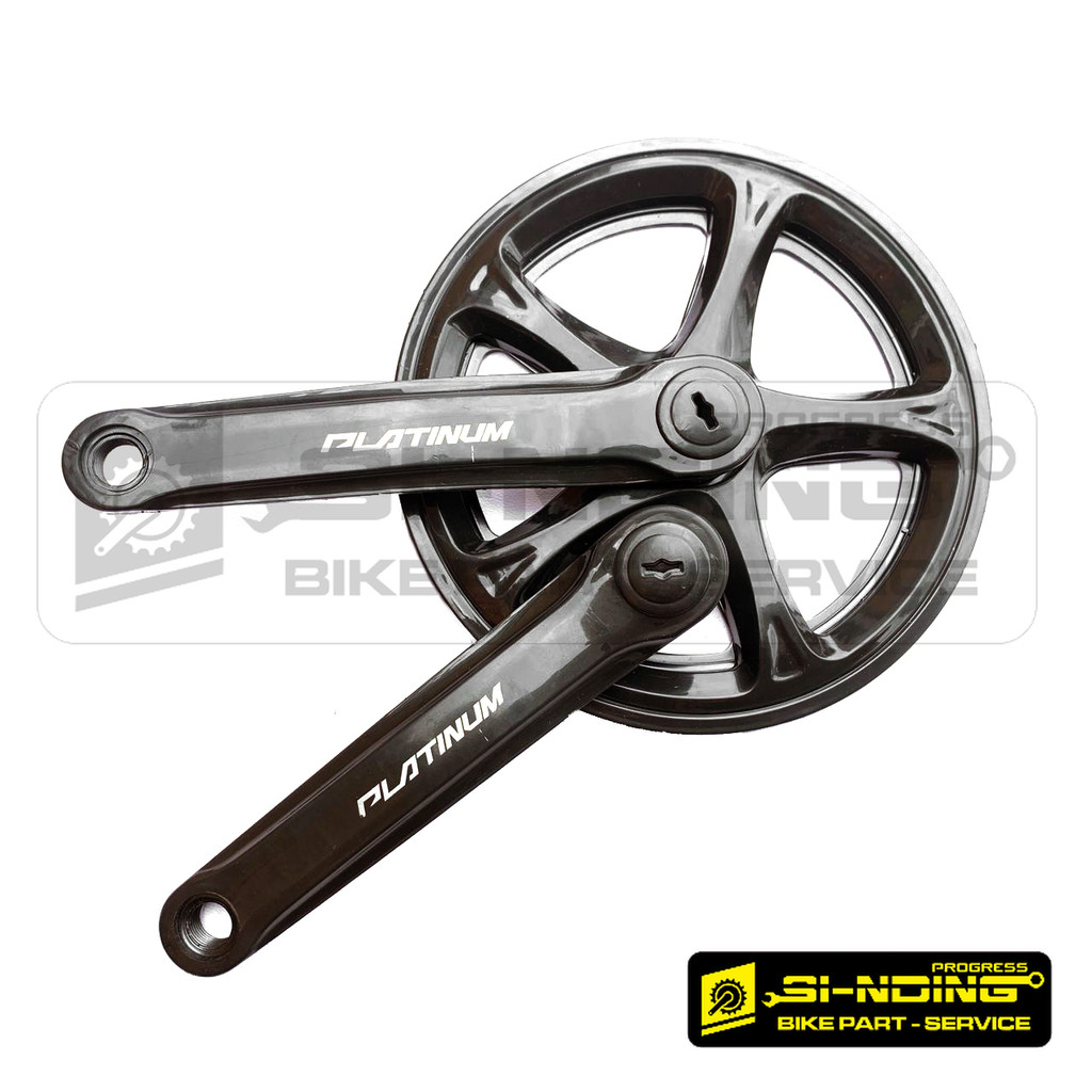 Crank Single PLATINUM 44T Gear Depan Tengah Sepeda 1 Speeda 44 T Taiwan Gir As Kotak Fixie Minion Co