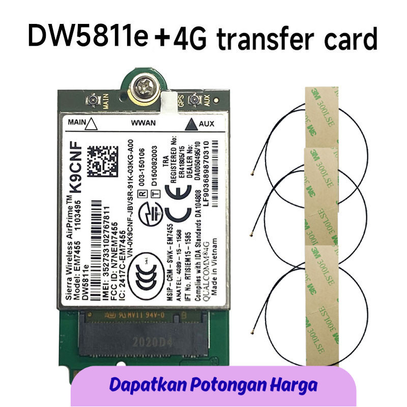 SSN EM7455 DW5811E PN 3P10Y DeII version Sierra Wireless FDD/TDD LTE CAT6 for E7270 E7470 E7370 E557