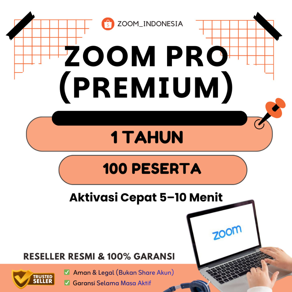 Langganan Zoom Premium 1 Tahun 100 Peserta Fitur Lengkap