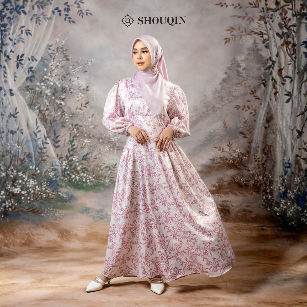 SHOUQIN Official - NONA Signature Pattern Dress | Gamis Modest Premium | Breathable & Nursing Friend