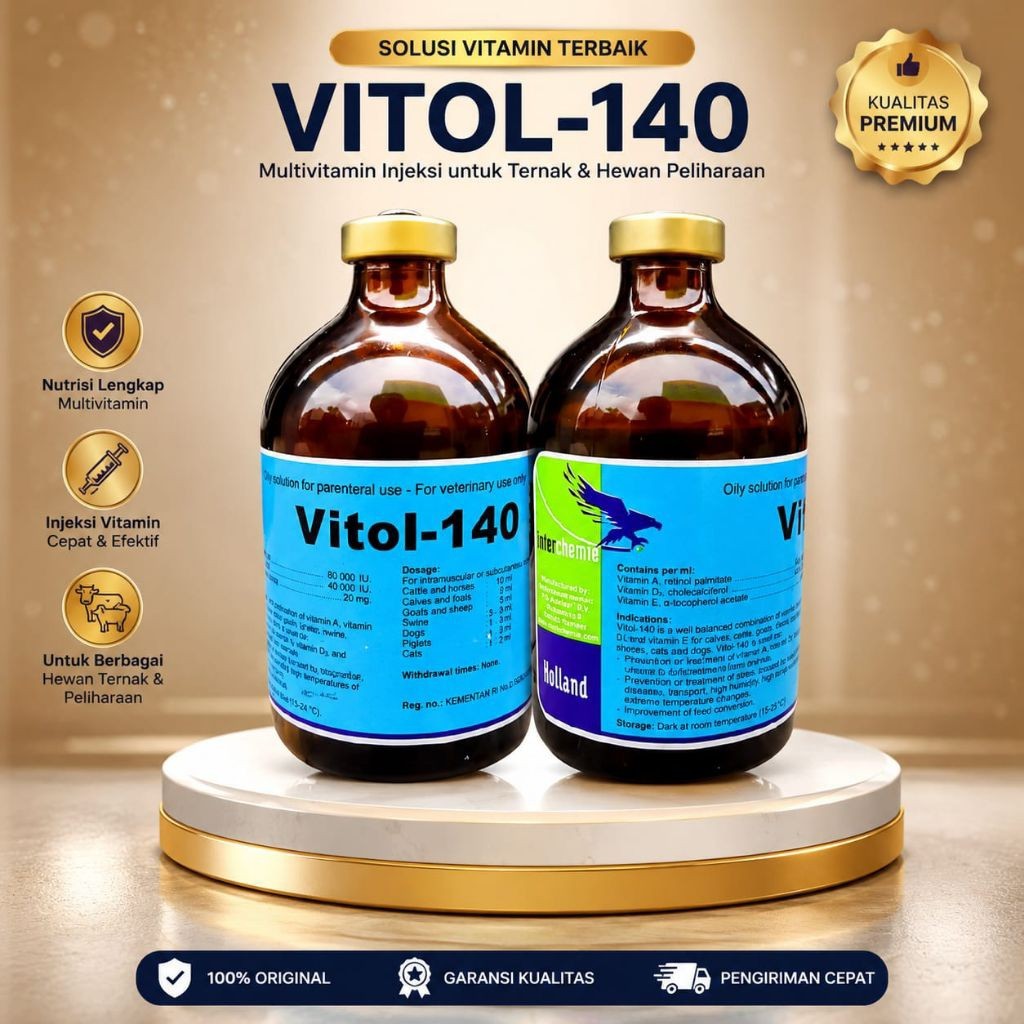 TOFA.ID Vitol-140 100 ml Vitamin ADE Hewan Original