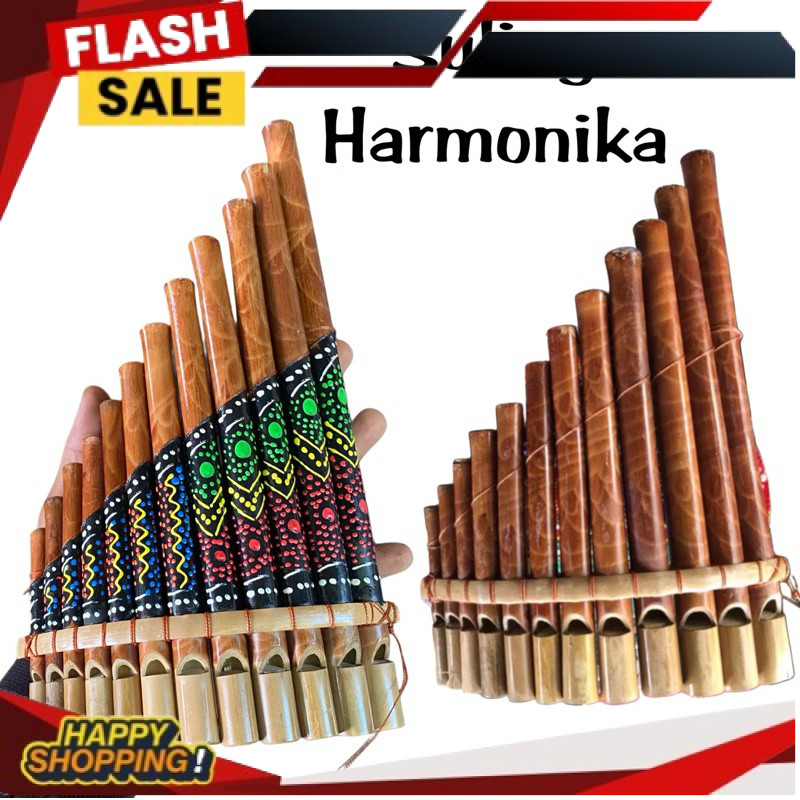 Suling Bambu harmonika - Dengan 8 Bambu & 12 Bambu Bali - Kerajinan Tangan Bali - Balinese Handycraf