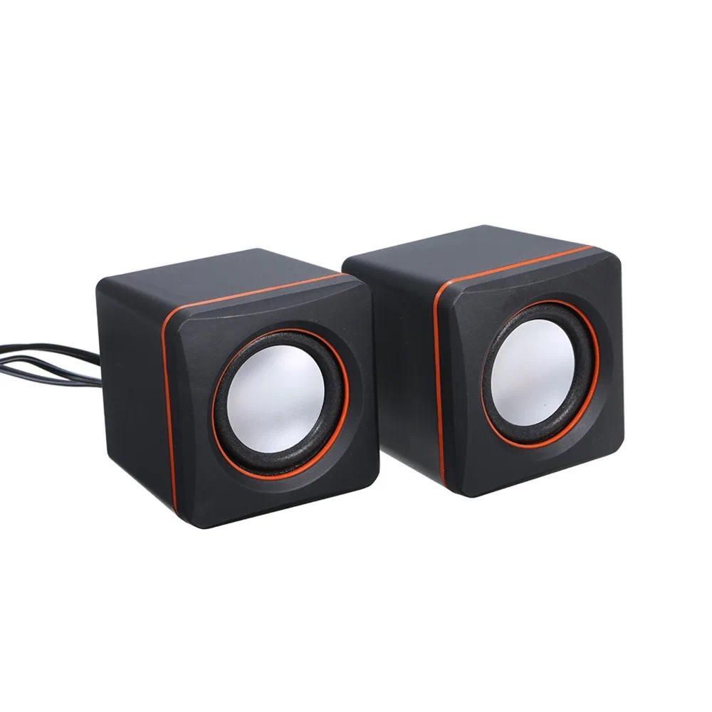 Plug and Play 35mm Jack Desktop Speaker Stereo Sound Mini Cube Mini Music Speaker Binaural Computer 
