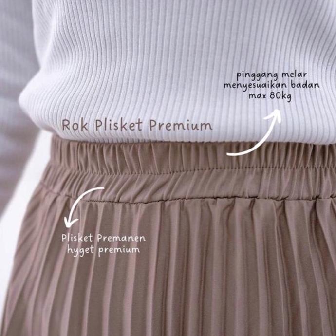 Rok Plisket Premium Tebal Polos Panjang Bawahan Wanita