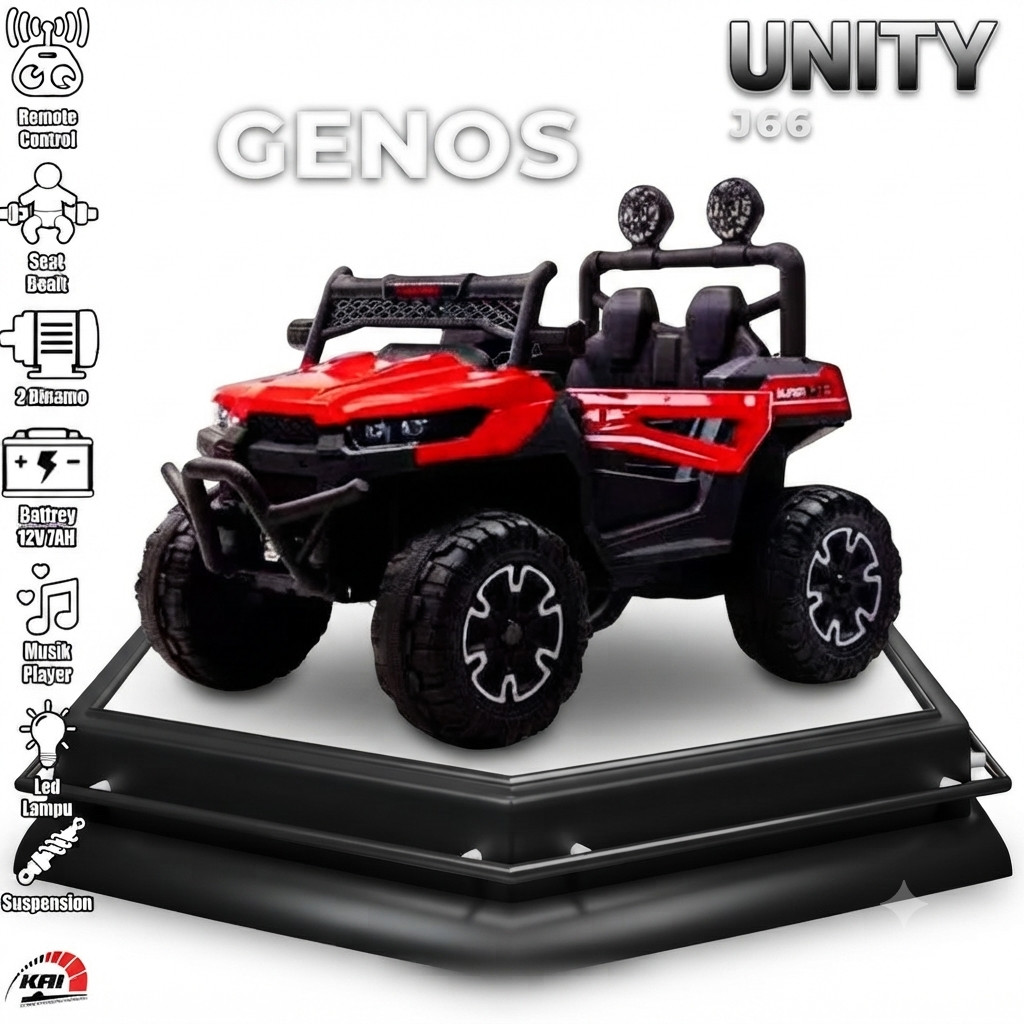 MAINAN ANAK MURAH MOBIL AKI UNITY UT-J66 GENOS 12V-7AH 2WD