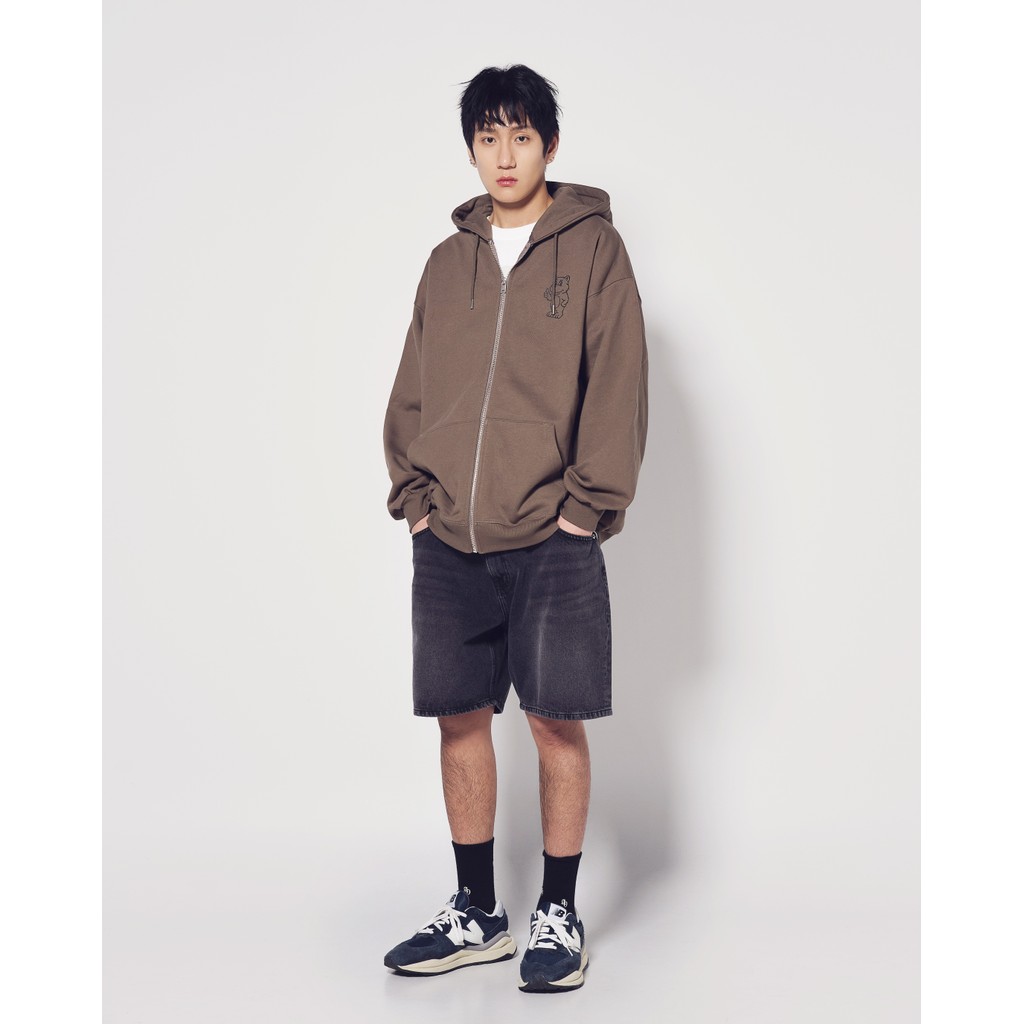 ADLV Basic AC Bear Hoodie Zip Up Cocoa - Jaket Resleting Classic Fit Unisex acme de la vie