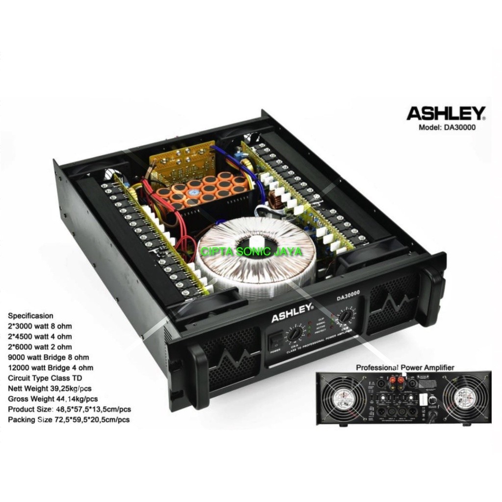 (HARGA TERBAIK) (PETI KAYU) POWER AMPLIFER ASHLEY DA30000 / DA 30000 CLASS TD ORIGINAL - KUALITAS TE
