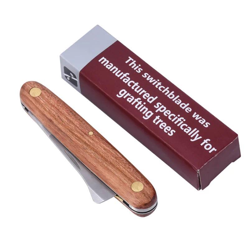 Grafting Tools Foldable Grafting Pruning  Professional Garden Grafting Cutter Stainless Steel Wooden