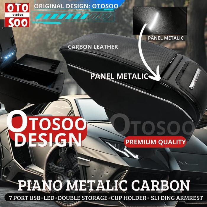 Armrest all new Ertiga - ertiga Sport -Console Box XL7 All New Ertiga - PIANO METALIC CARBON, JAHIT 