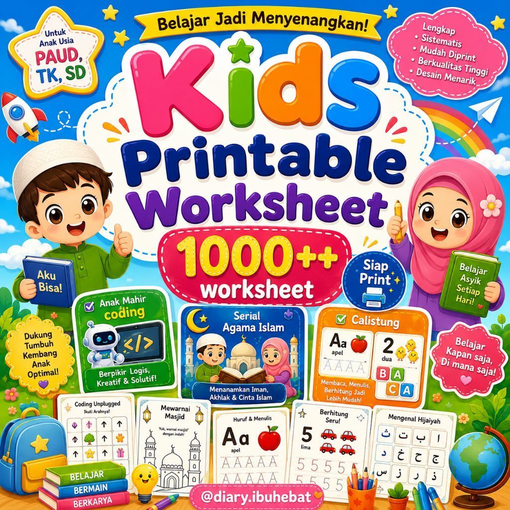 Worksheet Anak 2-10Tahun