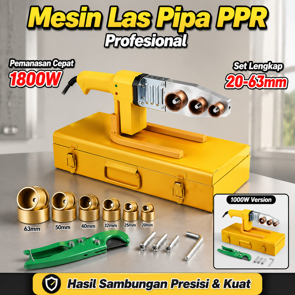 Pemanas Pipa PPR 20-63mm 1000/1800W Mesin Las Pipe Heater Welding Penyambung Pipa PVC Trafo Las