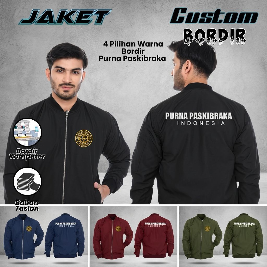 Jaket Purna Paskibraka Bordir Jaket Custom Purna Paskibraka Bordir Komputer