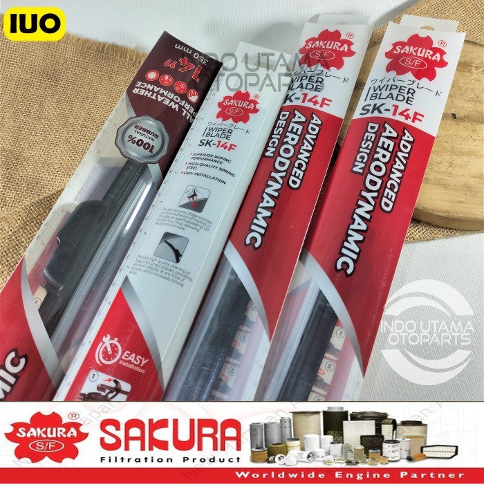 Wiper Frameless ukuran 14 inchi Wiper Kaca Mobil SAKURA SK14F | B7