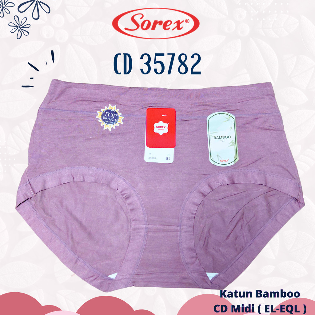 Sorex 35782 Celana Dalam High Waist Wanita Bahan Viskosa Katun Bamboo CD Lembut Adem Ukuran EL-EQL