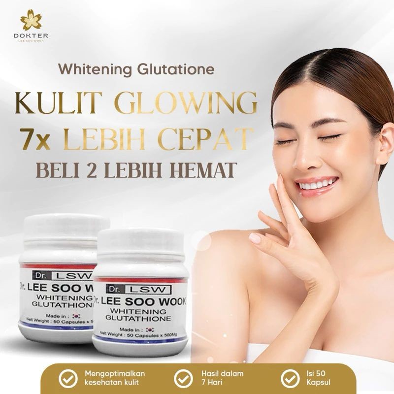 Dr LSW Pemutih Badan Asli Original Glutathione Lee Soo Wook Whitening 50 Kapsul By Modecrft