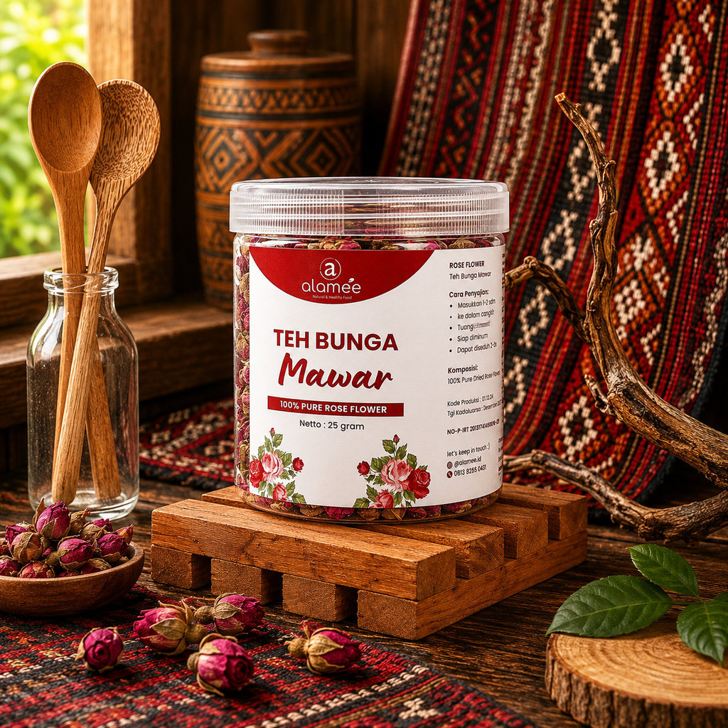 ALAMEE Teh Mawar Rose Bud Flower Tea Bunga Organik Kering Dried Premium