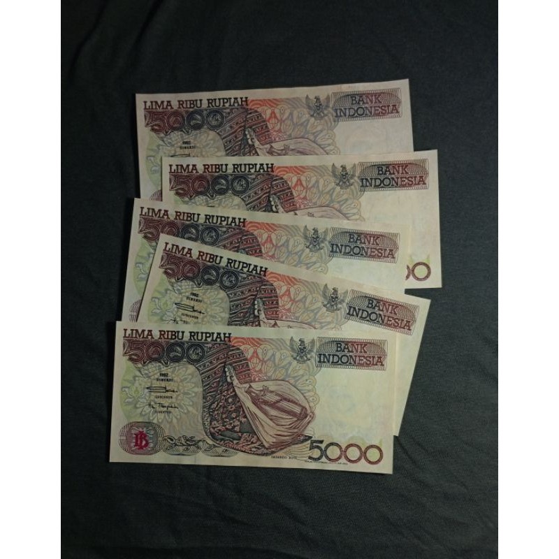 (READY STOK) UANG KUNO 5000 TAHUN 1992 KONDISI XF+ BAGUS (TERLARIS)