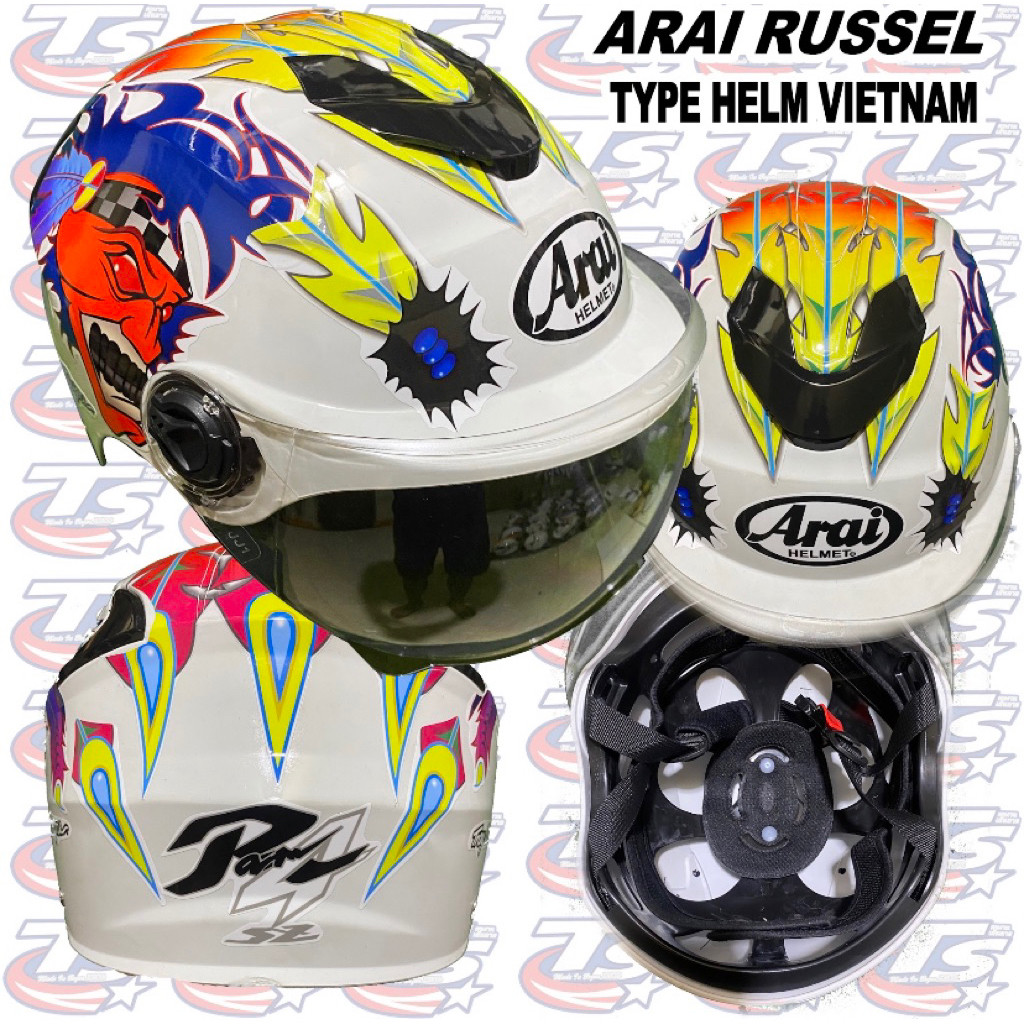 MALA helm motif arai helm copy arai motif russel PUTIH