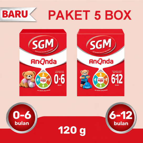 Sgm Ananda 0 6 sampai 12 Bulan 120gr Paket 5 Pcs Susu Formula Pertumbuhan Bayi