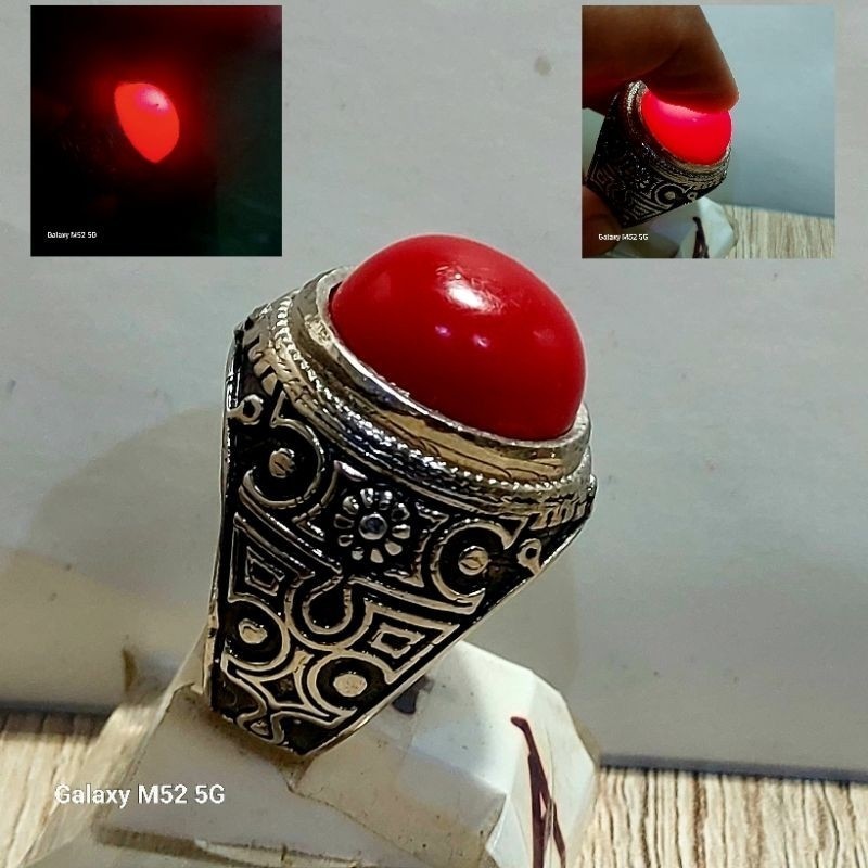 Cincin Merah Fosfor Air ring Alpaka super