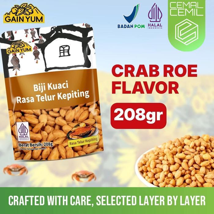 Gain Yum - Kuaci Rasa Telur Kepiting | Sunflower Seeds Crab Roe Snack - 208gr