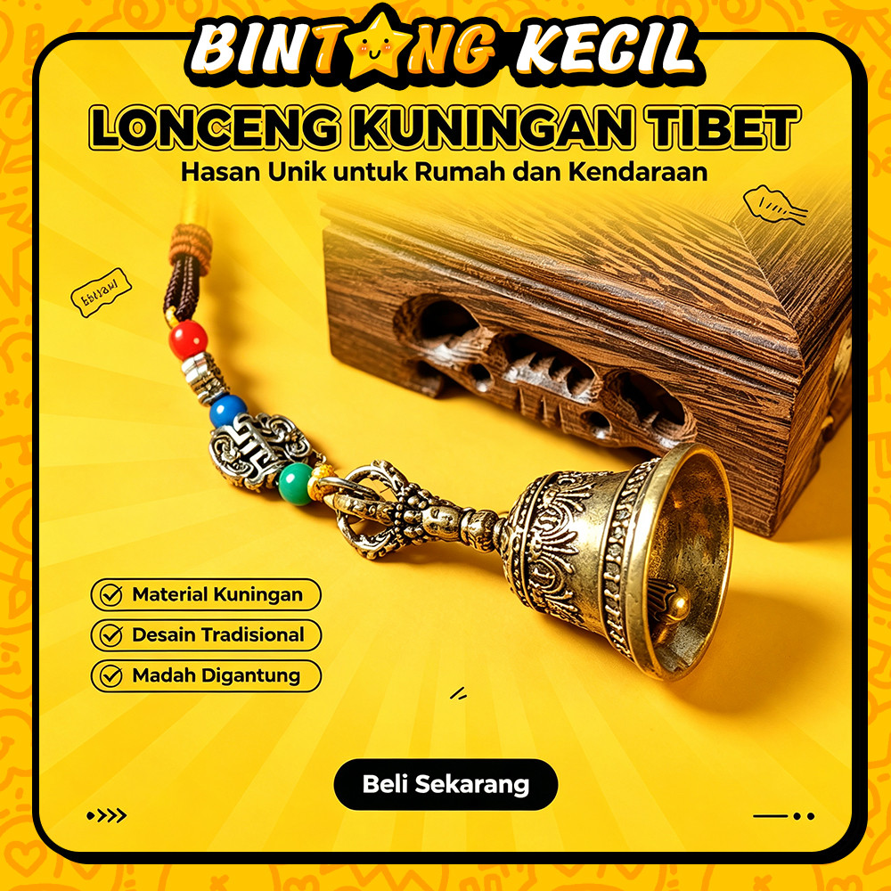 Lonceng Vajra Antik Kuningan Alloy Tibetan Style Bell Dengan Tali Gantung Aksesoris Dekor